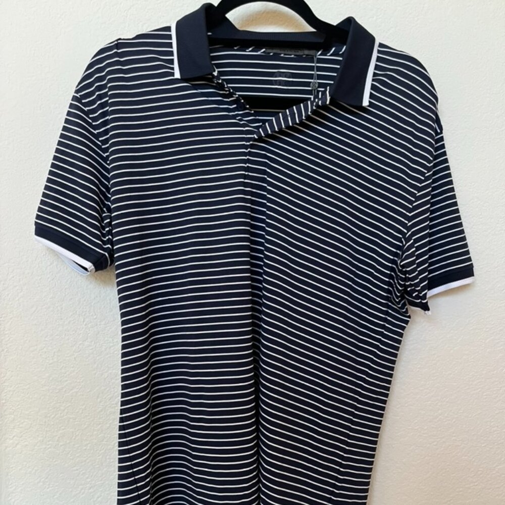 G/Fore Golf Polo Shirt - Mens Medium - Blue White Striped NWT